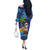 The Funny Santa Wears Sulu Christmas Off The Shoulder Long Sleeve Dress Fijian Christmas Palm Tree With Masi Art Tattoo