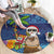 The Funny Santa Wears Sulu Christmas Round Carpet Fijian Christmas Palm Tree With Masi Art Tattoo