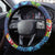 The Funny Santa Wears Sulu Christmas Steering Wheel Cover Fijian Christmas Palm Tree With Masi Art Tattoo