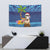 The Funny Santa Wears Sulu Christmas Tapestry Fijian Christmas Palm Tree With Masi Art Tattoo