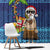 The Funny Santa Wears Sulu Christmas Window Curtain Fijian Christmas Palm Tree With Masi Art Tattoo