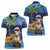 The Funny Santa Wears Sulu Christmas Women Polo Shirt Fijian Christmas Palm Tree With Masi Art Tattoo