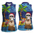 The Funny Santa Wears Sulu Christmas Women Sleeveless Polo Shirt Fijian Christmas Palm Tree With Masi Art Tattoo