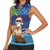 The Funny Santa Wears Sulu Christmas Women Sleeveless Polo Shirt Fijian Christmas Palm Tree With Masi Art Tattoo