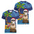 The Funny Santa Wears Sulu Christmas Women V-Neck T-Shirt Fijian Christmas Palm Tree With Masi Art Tattoo