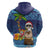 The Funny Santa Wears Sulu Christmas Zip Hoodie Fijian Christmas Palm Tree With Masi Art Tattoo