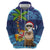 The Funny Santa Wears Sulu Christmas Zip Hoodie Fijian Christmas Palm Tree With Masi Art Tattoo