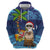 The Funny Santa Wears Sulu Christmas Zip Hoodie Fijian Christmas Palm Tree With Masi Art Tattoo