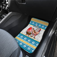 Hawaii Mele Kalikimaka Car Mats Funny Santa and Coconut Mix Kakau Pattern LT03 - Polynesian Pride