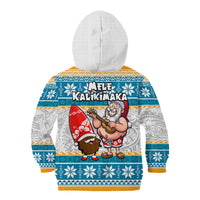 Hawaii Mele Kalikimaka Kid Hoodie Funny Santa and Coconut Mix Kakau Pattern LT03 - Polynesian Pride