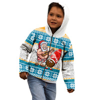 Hawaii Mele Kalikimaka Kid Hoodie Funny Santa and Coconut Mix Kakau Pattern LT03 - Polynesian Pride
