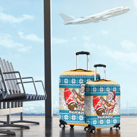 Hawaii Mele Kalikimaka Luggage Cover Funny Santa and Coconut Mix Kakau Pattern LT03 - Polynesian Pride