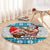 Hawaii Mele Kalikimaka Round Carpet Funny Santa and Coconut Mix Kakau Pattern LT03 - Polynesian Pride