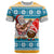 Hawaii Mele Kalikimaka T Shirt Funny Santa and Coconut Mix Kakau Pattern LT03 Blue - Polynesian Pride