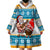 Hawaii Mele Kalikimaka Wearable Blanket Hoodie Funny Santa and Coconut Mix Kakau Pattern LT03 - Polynesian Pride