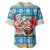 Custom Hawaii Mele Kalikimaka Baseball Jersey Funny Santa and Coconut Mix Kakau Pattern LT03 Blue - Polynesian Pride