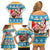 Custom Hawaii Mele Kalikimaka Family Matching Off Shoulder Short Dress and Hawaiian Shirt Funny Santa and Coconut Mix Kakau Pattern LT03 - Polynesian Pride