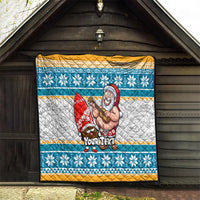 Custom Hawaii Mele Kalikimaka Quilt Funny Santa and Coconut Mix Kakau Pattern LT03 - Polynesian Pride