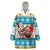 Custom Hawaii Mele Kalikimaka Wearable Blanket Hoodie Funny Santa and Coconut Mix Kakau Pattern LT03 One Size Blue - Polynesian Pride