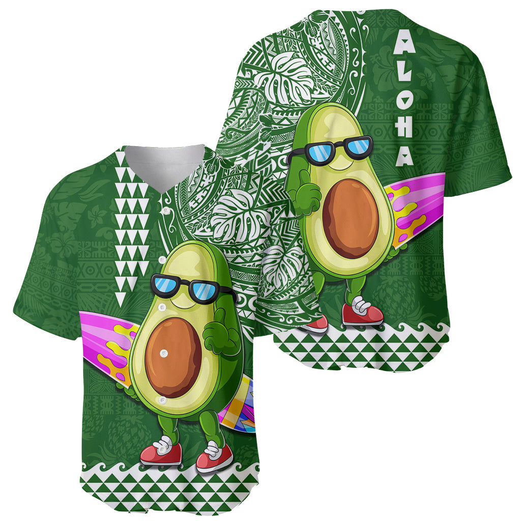 Hawaii Baseball Jersey Aloha Funny Avocado Mix Kakau Hawaiian Tribal LT03 - Polynesian Pride
