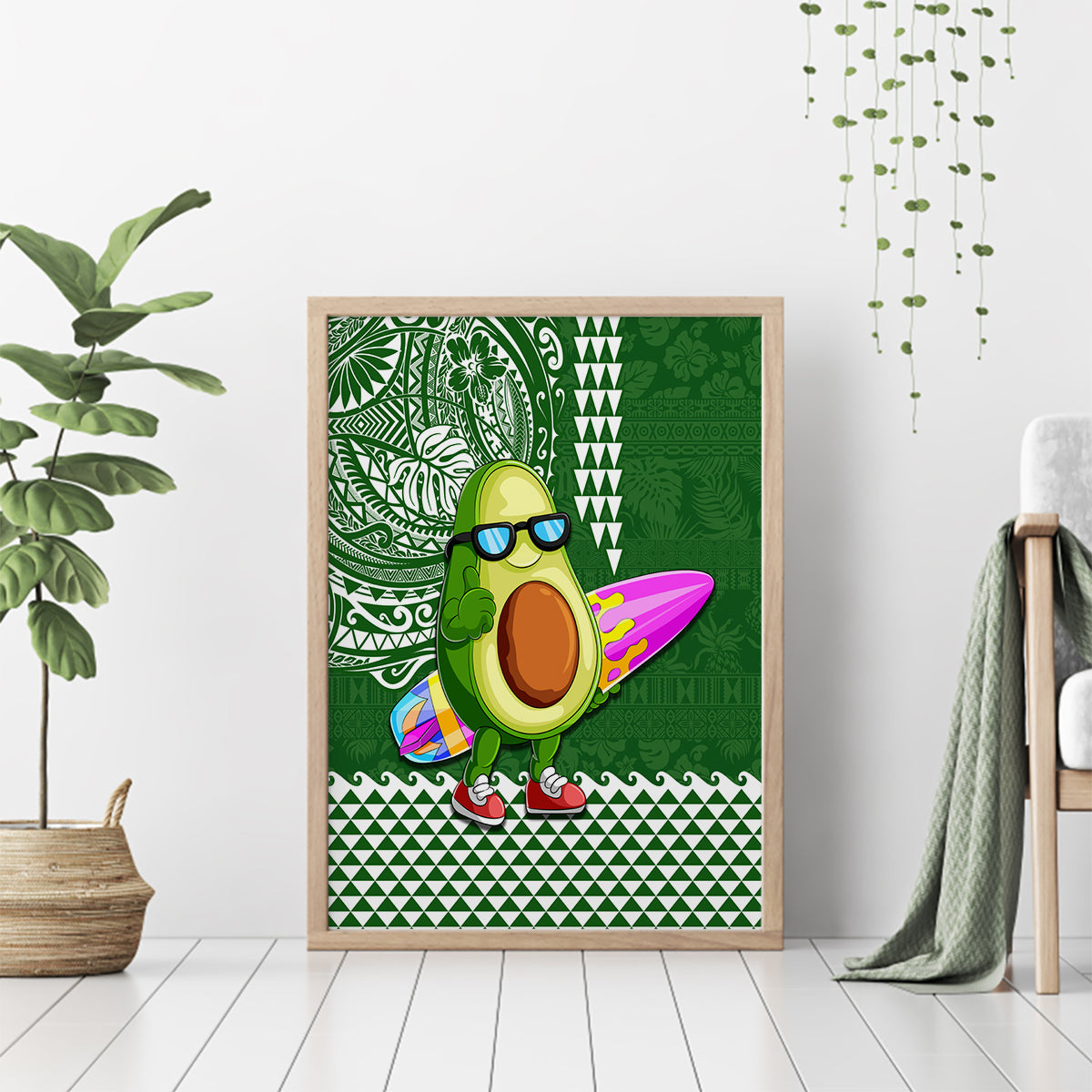 Hawaii Canvas Wall Art Aloha Funny Avocado Mix Kakau Hawaiian Tribal LT03 - Polynesian Pride