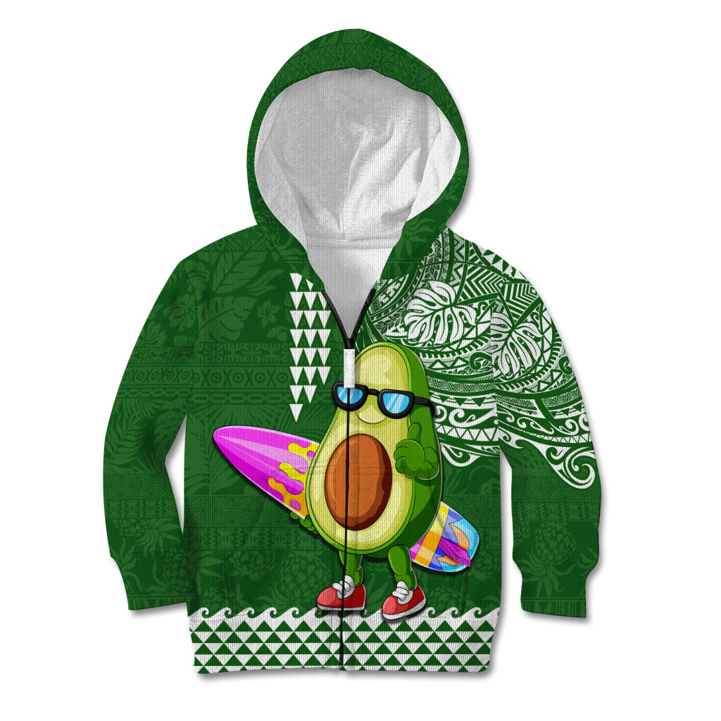 Hawaii Kid Hoodie Aloha Funny Avocado Mix Kakau Hawaiian Tribal LT03 - Polynesian Pride