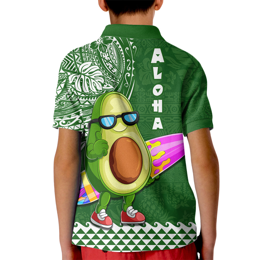 Hawaii Kid Polo Shirt Aloha Funny Avocado Mix Kakau Hawaiian Tribal LT03 - Polynesian Pride