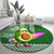 Hawaii Round Carpet Aloha Funny Avocado Mix Kakau Hawaiian Tribal LT03 - Polynesian Pride