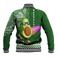 Aloha Avocado Funny Fruits Custom Baseball Jacket Mix Hawaiian Kakau Tribal LT03 - Polynesian Pride