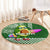 Aloha Avocado Funny Fruits Custom Round Carpet Mix Hawaiian Kakau Tribal LT03 - Polynesian Pride