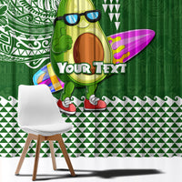 Aloha Avocado Funny Fruits Custom Window Curtain Mix Hawaiian Kakau Tribal LT03 - Polynesian Pride