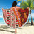 Hawaii Native Tapa Elements and Hibiscus Flowers Beach Blanket LT03 - Polynesian Pride