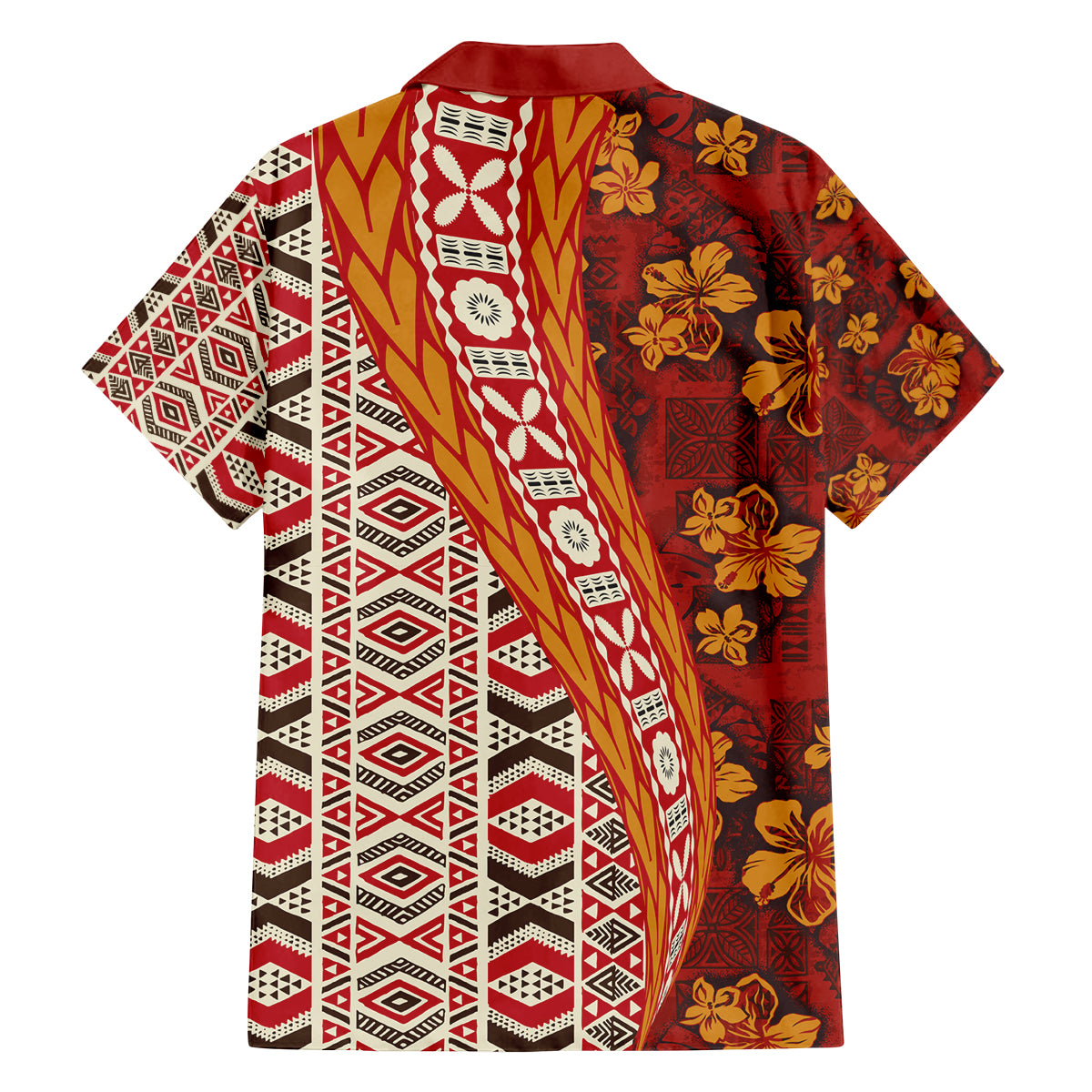 Hawaii Native Tapa Elements and Hibiscus Flowers Family Matching Off Shoulder Maxi Dress and Hawaiian Shirt LT03 - Polynesian Pride