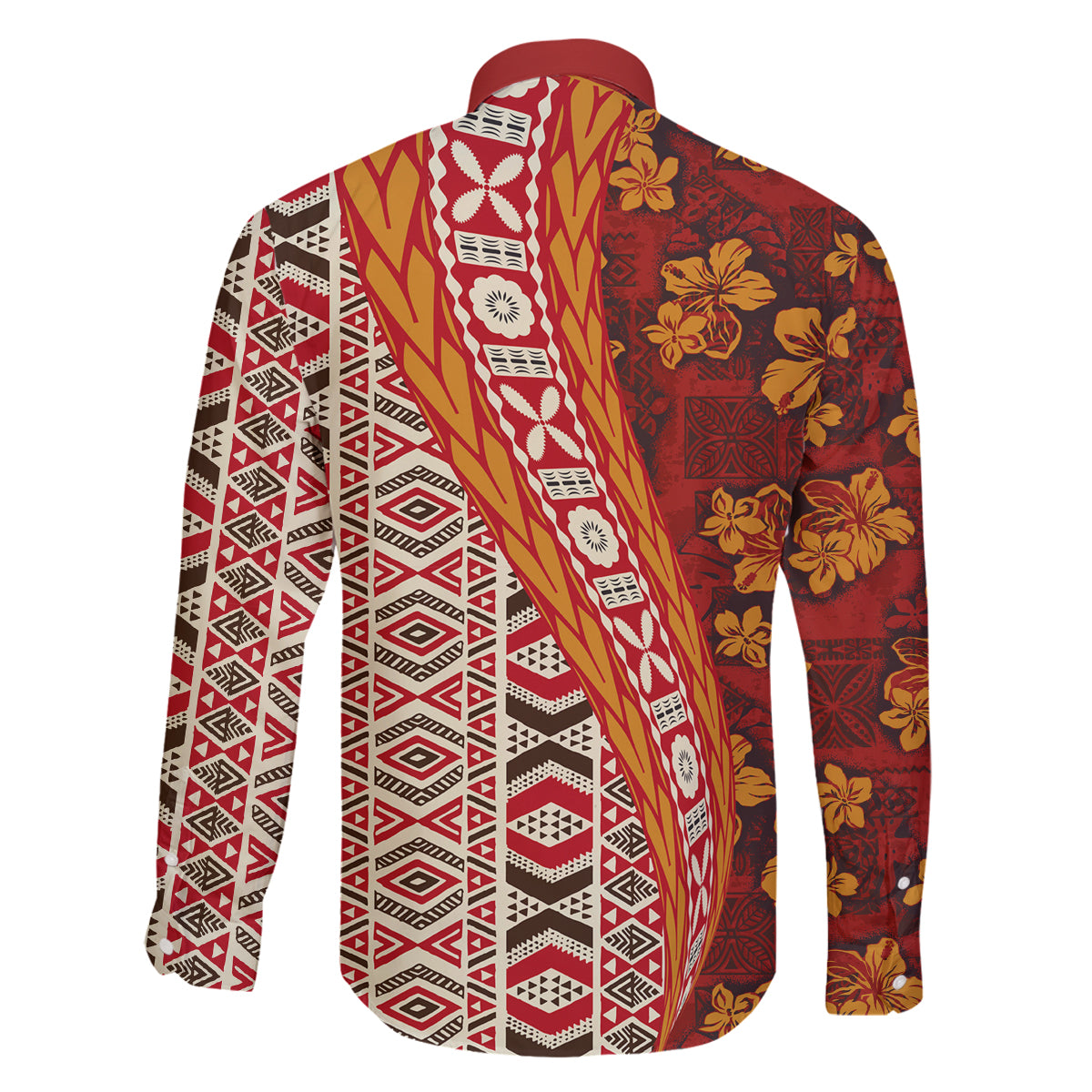 Hawaii Native Tapa Elements and Hibiscus Flowers Family Matching Off Shoulder Short Dress and Hawaiian Shirt LT03 - Polynesian Pride