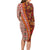 Hawaii Native Tapa Elements and Hibiscus Flowers Long Sleeve Bodycon Dress LT03 - Polynesian Pride