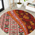 Hawaii Native Tapa Elements and Hibiscus Flowers Round Carpet LT03 Red - Polynesian Pride