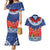 Samoan Tapa Couples Matching Mermaid Dress and Hawaiian Shirt Ula Fala and Teuila Flower LT03 Blue - Polynesian Pride