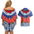 Samoan Tapa Couples Matching Off Shoulder Short Dress and Hawaiian Shirt Ula Fala and Teuila Flower LT03 - Polynesian Pride