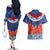 Samoan Tapa Couples Matching Off The Shoulder Long Sleeve Dress and Hawaiian Shirt Ula Fala and Teuila Flower LT03 - Polynesian Pride