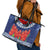 Samoan Tapa Leather Tote Bag Ula Fala and Teuila Flower LT03 - Polynesian Pride