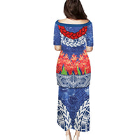 Samoan Tapa Puletasi Ula Fala and Teuila Flower LT03 - Polynesian Pride