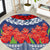 Samoan Tapa Round Carpet Ula Fala and Teuila Flower LT03 Blue - Polynesian Pride