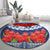 Samoan Tapa Round Carpet Ula Fala and Teuila Flower LT03 - Polynesian Pride