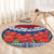 Samoan Tapa Round Carpet Ula Fala and Teuila Flower LT03 - Polynesian Pride