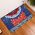 Samoan Tapa Rubber Doormat Ula Fala and Teuila Flower LT03 Blue - Polynesian Pride