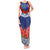 Samoan Tapa Tank Maxi Dress Ula Fala and Teuila Flower LT03 Women Blue - Polynesian Pride