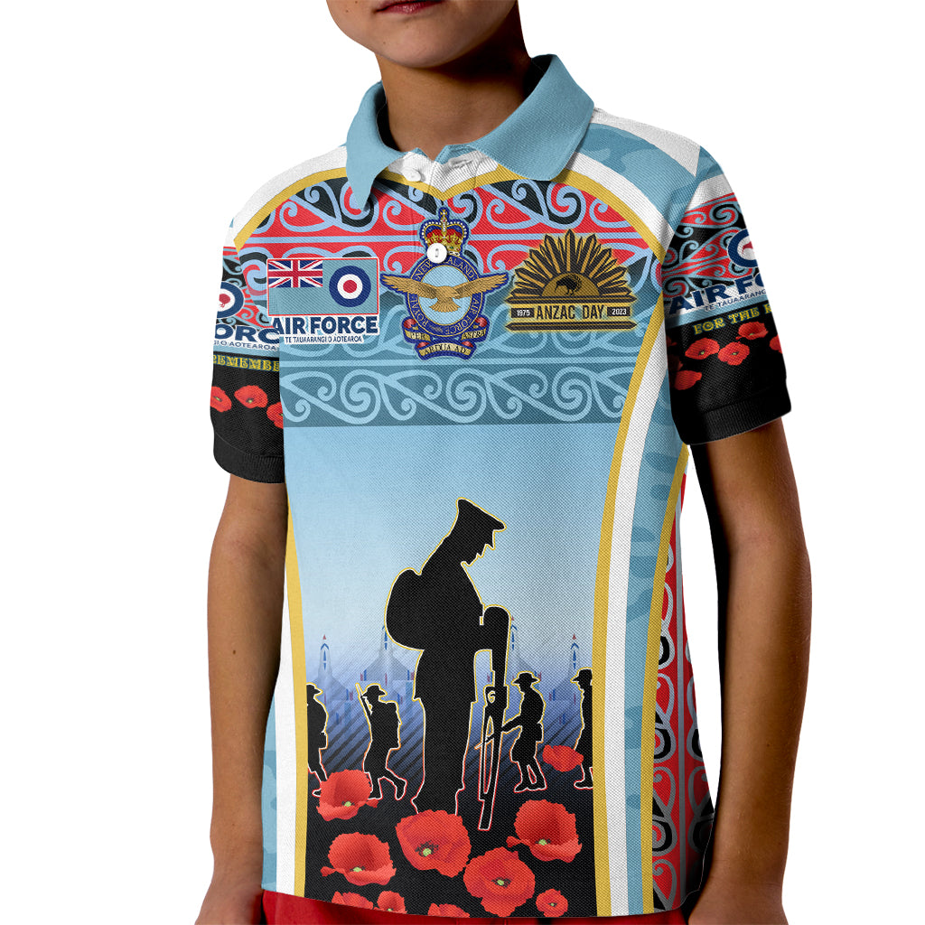 Royal New Zealand Air Force ANZAC Day Kid Polo Shirt Te Tauaarangi o Aotearoa LT03 Kid Blue - Polynesian Pride