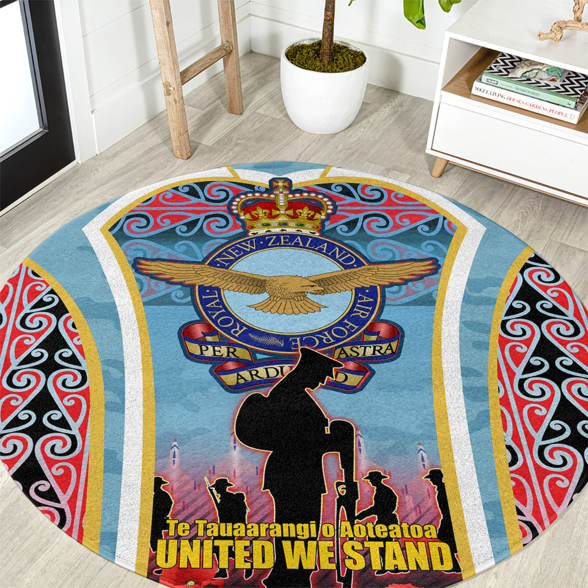 Royal New Zealand Air Force ANZAC Day Round Carpet Te Tauaarangi o Aotearoa LT03 Blue - Polynesian Pride