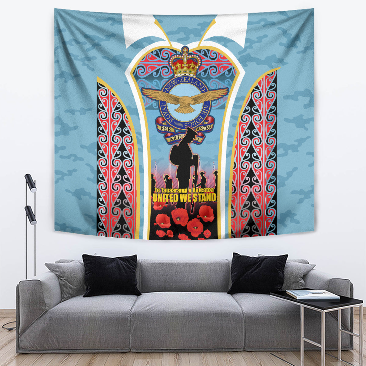 Royal New Zealand Air Force ANZAC Day Tapestry Te Tauaarangi o Aotearoa LT03 Blue - Polynesian Pride