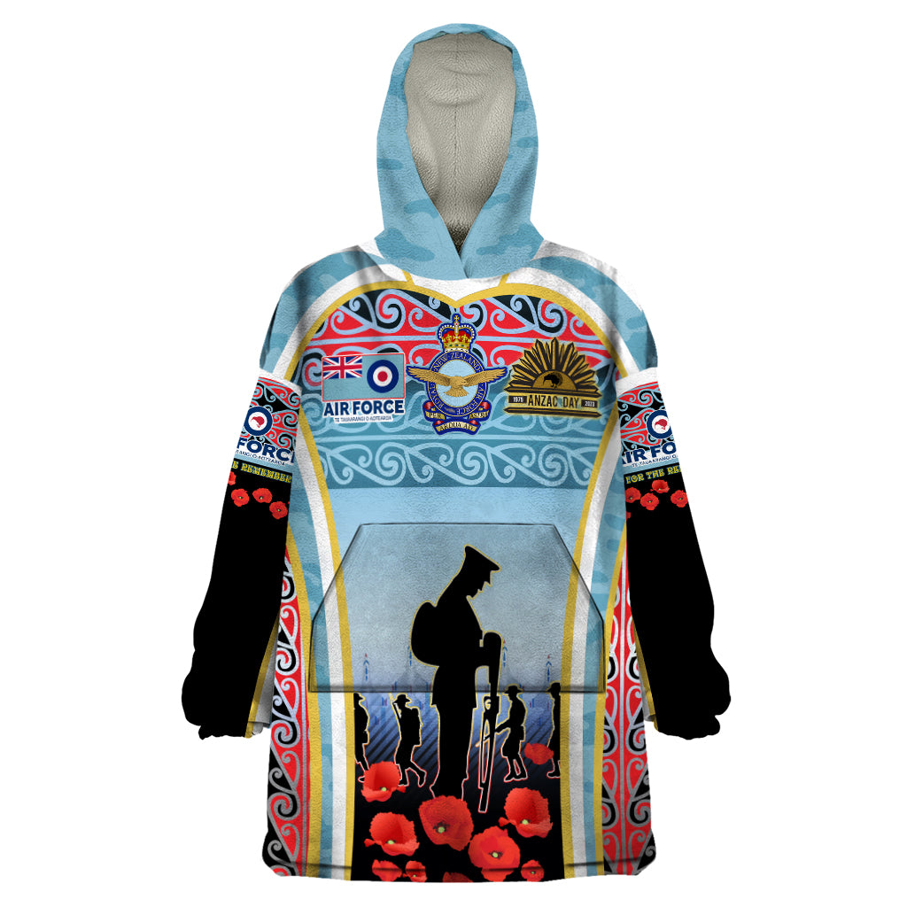 Royal New Zealand Air Force ANZAC Day Wearable Blanket Hoodie Te Tauaarangi o Aotearoa LT03 One Size Blue - Polynesian Pride